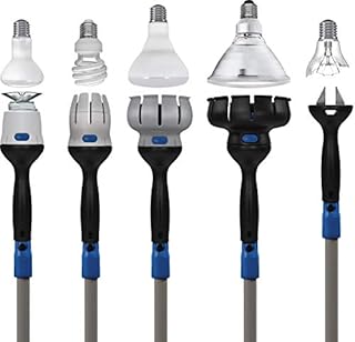 Unger 977001 Universal Lightbulb Changer Kit with 11' Telescopic Pole and 5 Attachments, 1 Count(Pack of 1), White