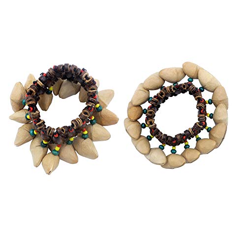 Mowind 2PCS African Tribal Style Nuts Shell Bracelet Dora Nut Handbell Percussion Accessories - Thumbnail 7