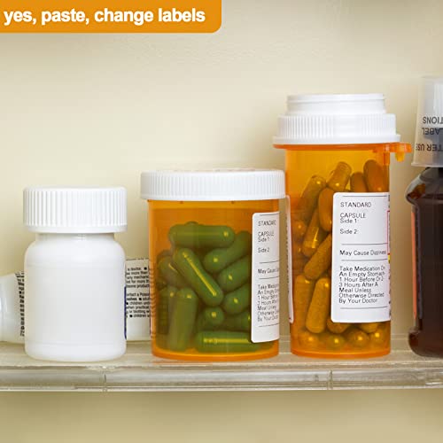 Image of Prescription Reversible Thumb Tab Vials, Medicine Container, Pill Bottle, Prescription Pharmacy Vials Reversible Cap with Animal Pet Resistant (not Child Resistant) Open (16 Dram, 12pcs)