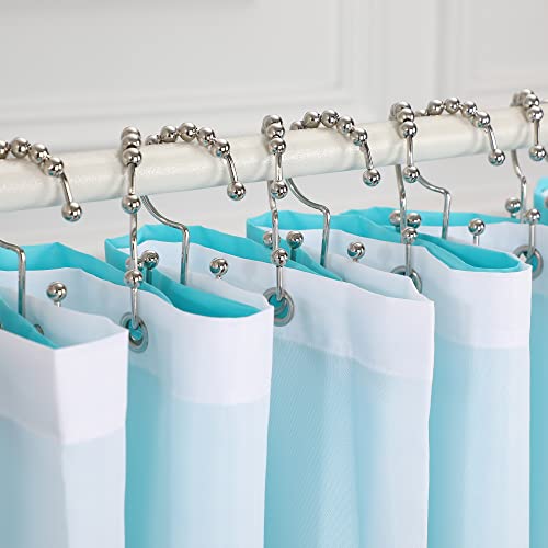 Dericor Shower Curtain Hooks Stainless Steel Shower Curtain Rings Double Shower Hooks 12Pcs Shower Rings -Nickel #TOP2