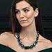 ZAVANA 22-inch Green Statement Necklace for Women, Handmade Boho Chic Chunky Necklaces for Women with Emerald Green Twisted Resin Links, Unusual Organic Design Bohemian Costume Jewelry for Women