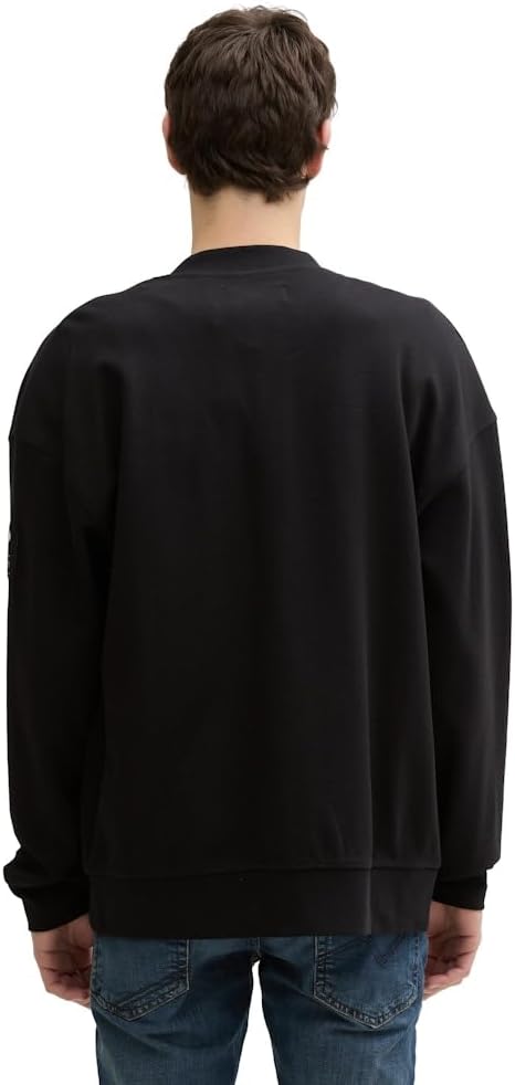 TOM TAILOR Denim 1043948 Maglia di Tuta, 29999-Black, XS Uomo