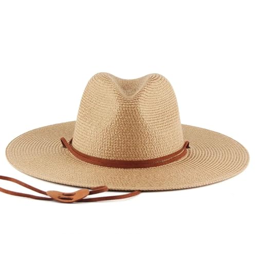 Chapeau de soleil d'été en paille style Panama pour femme