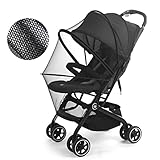 Reißverschluss Mückennetz Reißfest,Kinderwagen Moskitonetz Insektenschutz Waschbar Fliegennetz für Kinderwagen Sportwagen Jogger & Reisebett Idealer Schutz vor Wespen und Stechmücken (schwarz)