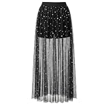 Alaoo Falda Tul Mujer Lentejuelas, Negra L