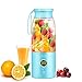 Produktbild LQ&XL 425Ml Tragbarer Entsafter Mini Blender Smoothie Maker Mixer, Mobiler Standmixer USB Wiederaufladbare 6 Schneidkopf Milchshakesaft Babynahrung Reisen,Home,Blue