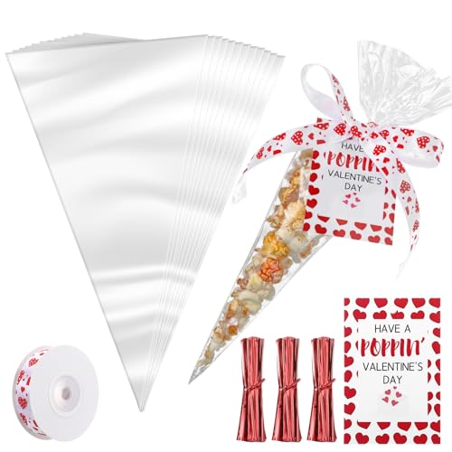 Sacs à friandises en forme de cône pour votre table de Saint-Valentin