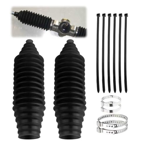 Car Inner Tie Rod Boot Kit,Cuttable Rack and Pinion Boot with Clamps & Ties to Protect Steering Components from Dust,Silicone Car Accessories Steering Rack Boots