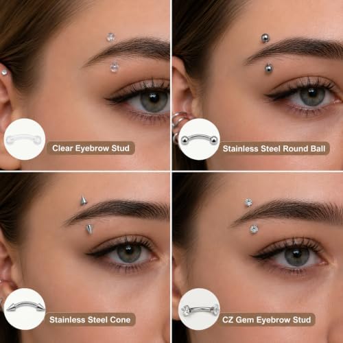 Eyebrow Rook Piercing Jewelry Set with Tool 16G 6mm/8mm/10mm — view 6