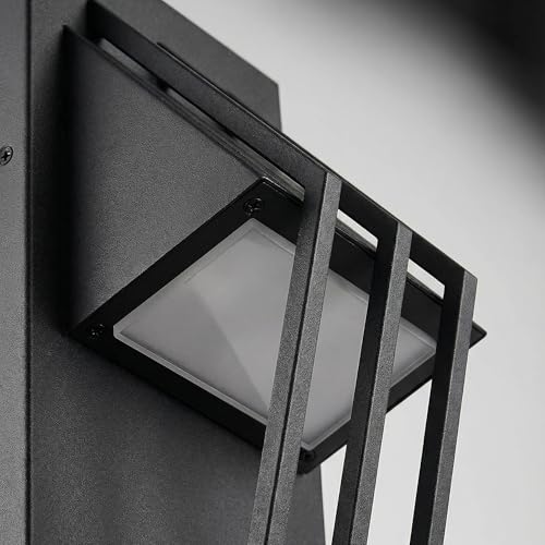 Hyunbae Outdoor Wall Sconce,17.7inch Modern Exterior Lighting Fixture Waterproof, 10W Dimmable LED Outdoor Porch Lights for House Garage Patio, Black, 3000K by Hyunbae - Used condition - Image 9