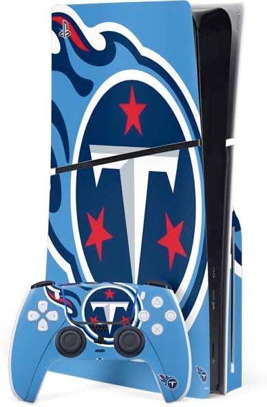 Skinit Decal Gaming Skin Compatible with PS5 Slim Disk Bundle - Officially Licensed NFL Tennessee Titans Large Logo Design
