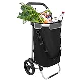 bremermann Einkaufstrolley JEEBEL, Handwagen, Einkaufswagen mit Abnehmbarer Tasche, Verstellbarer Griff (Schwarz)