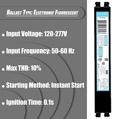Icn2P32N, 120-277V, 50-60Hz Input Frequency, Solid Wire Type, Instant Start Centium Electronic Fluorescent Ballast For 2 F32T8 Lamp Type, Indoor/Outdoor Use With Automatic Restart Ballast Box, 10 Pack #TOP1