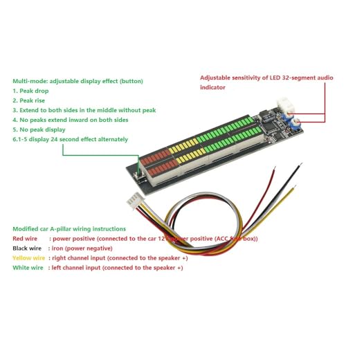 Audio Level Indicator Stereo Music Spectrum LED Light Amplifier VU Meter for Car MP3 Player Light Atmosphere Lamps - Thumbnail 6