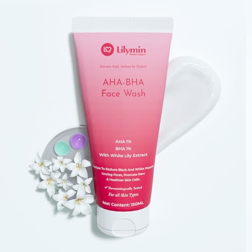 Image of 1% AHA 1% BHA Exfoliating Face Wash Women | Acne Control, Oil Control, Pore Cleansing, Hyperpigmentation | Removes Blackhead & Age Spots | Brightening Facewash Men For All Skin Types-150ML