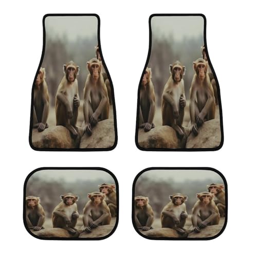 Tapis de sol voiture Sitting Monkey antidérapants pour trajets quotidiens en famille