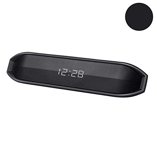 Drahtloser Lautsprecher, eingebaute Dual-Lautsprecher LED-Uhr Stereo-Bluetooth-Soundbar Mikrofon TF-Karte AUX MP3-Musiklautsprecher