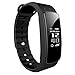 Lintelek Pulsera Inteligente, Activity Track con Monitor de Podómetro, Sueño, Contador de Calorías, Bluetooth 4.0, para iOS 8.0, Android 4.4 (Sin Ritmo Cardíaco), Negro