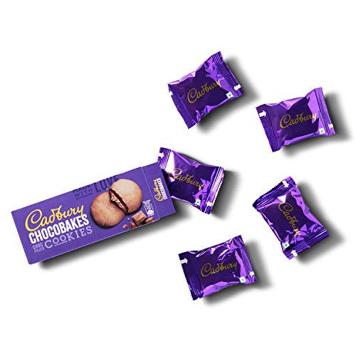 Image of Cadbury Biscuits Chocobakes Choc Filled Cookies, 75g - Pack of 10, Cadbury Biscuits Vanilla Creme Biscuit, 120 gm (Pack of 10)