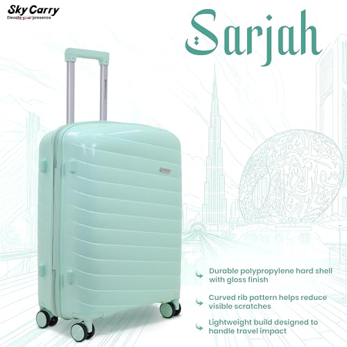 Image of Sarjah Polypropylene Suitcase Trolley Bag Set of 3 | Spinner Luggage | TSA-Type Lock, 360 Dual Spinner Wheels, Aviation-Grade Telescopic Handle, Matte-Gloss Finish