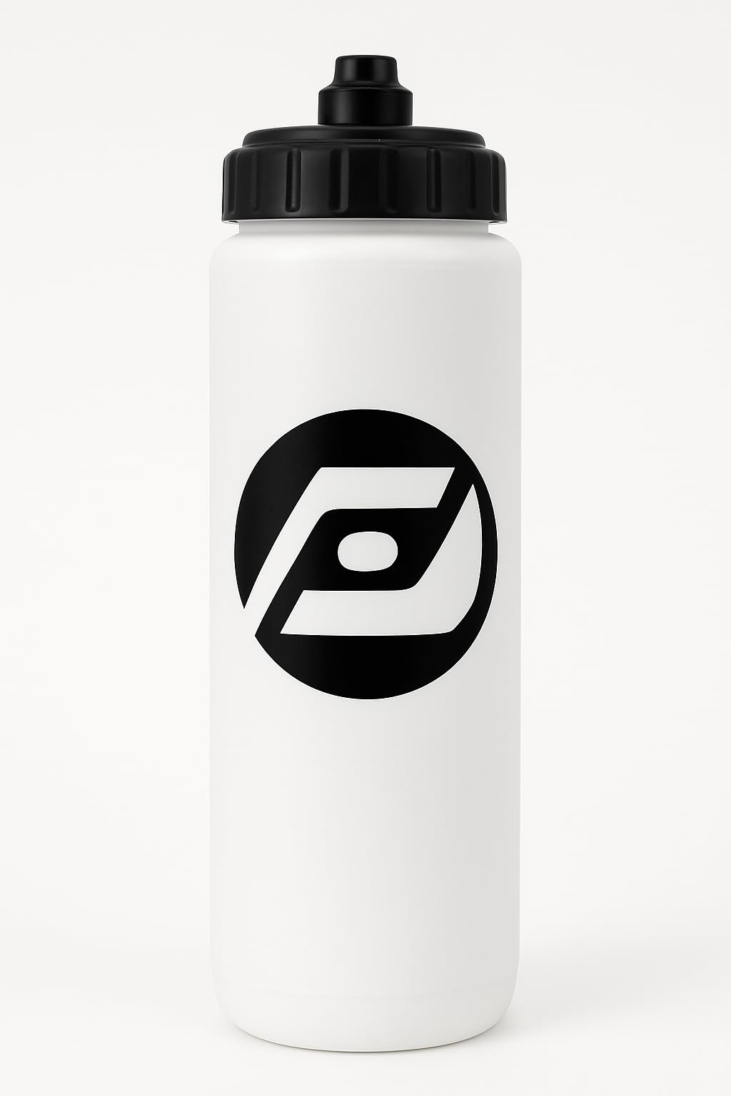 Sports Water Bottle 1L in Black & White for (ice hockey, football, rugby, swimming, athletics, gym) (White)