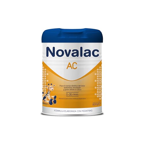 Novalac AC - Leche en Polvo - 0-36 Meses - Para el Manejo Dietético del Dolor Abdominal, Hinchazón y Gases - Bajo Contenido en Lactosa - 800 g - Fórmula Elaborada con Pediatras - Leche Infantil