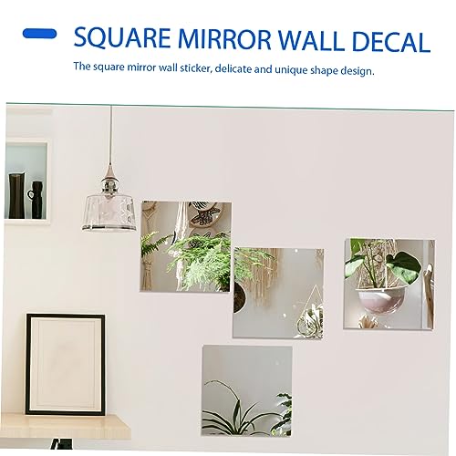 Zerodeko 6 Peças adesivo de espelho quadrado para sala de estar adesivo de espelho quadrado para qua