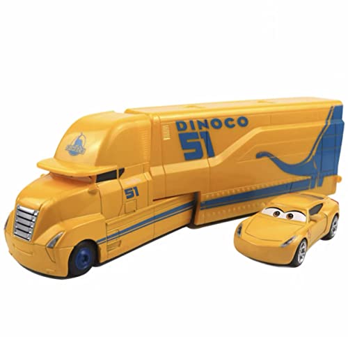 mingpei Movie Cars 2 3 Hauler Mack Truck & Speed Race Car 2PCS Vehicles Jackson Storm Cruz Ramirez Vehicles (Hauler Curz)