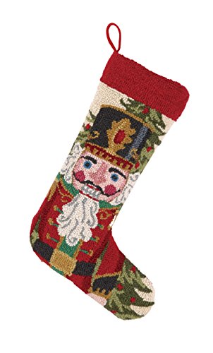 Peking Handicraft 31SJM4885CMC Hook Stocking Nutcracker in Red Hook Stocking, 13x21