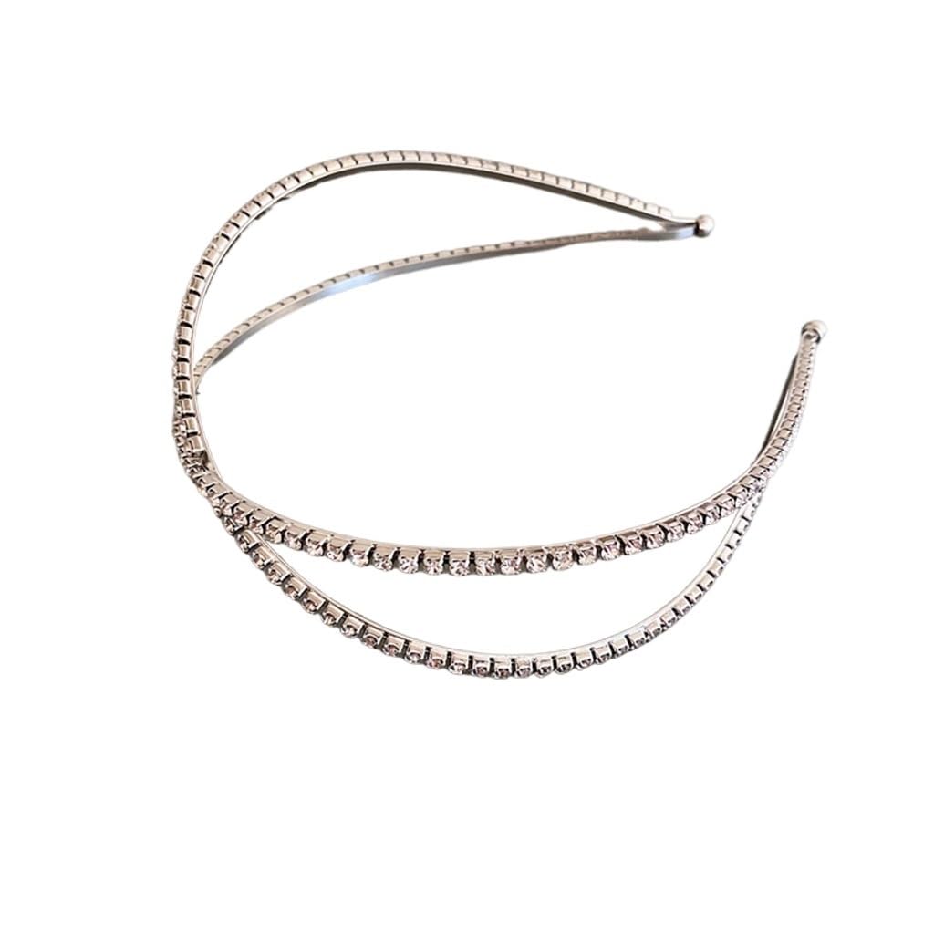 fasce per capelli da donna Fasce for capelli a forma di croce con strass Accessori for capelli con fascia for capelli stampa quotidiana