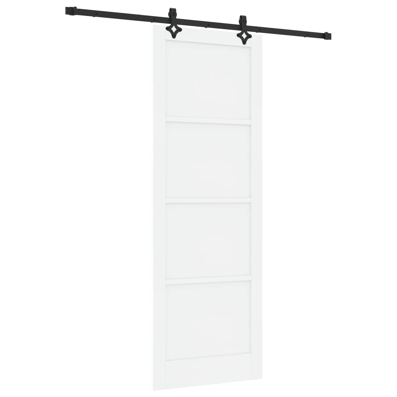 Puerta corredera de madera maciza de pino, 83 x 232 cm, color blanco y