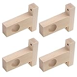 T Tulead 4PCS Wood End Bracket Curtain Rod Socket Drapery Bracket Closet End Support Bracket Wardrobe Rod Holder Fit for Rod 30mm/1.18'