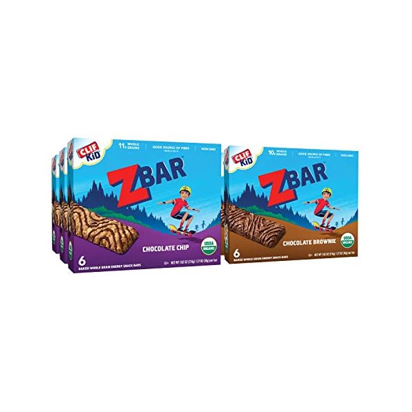 CLIF-KID-ZBAR-Organic-Granola-Bars-Value-Pack-Non-GMO-Organic-Lunch-Box-Snacks-127-Ounce-Energy-Bars-36-Count CLIF Kid Zbar - Chocolate Chip and Chocolate Brownie - Variety Pack - Soft Baked Whole Grain Snack Bars - USDA Organic - Non-GMO - Plant-Based - Amazon Exclusive - 1.27 oz. (36 Count)