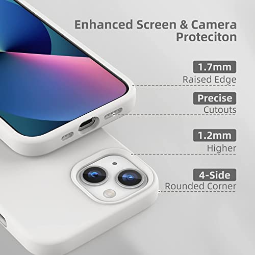 Image of MIDOS Back Cover Compatible with iPhone 13 Liquid Silicone Case Full Protection Shock Proof Back Cover for iPhone 13 (White)