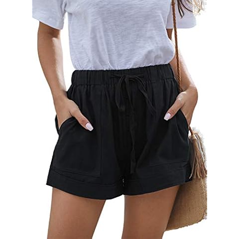 HVEPUO Women's High Waist Summer Shorts Cover