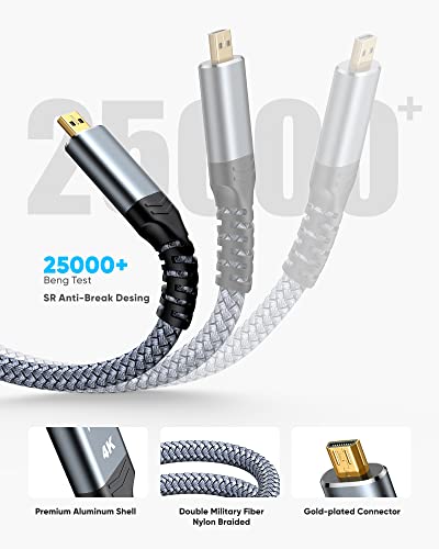 Highwings 2Pcs Micro Hdmi To Hdmi Adapter Male To Female Hdmi 2.0 Cable Bidirectional 4K/8K 60Hz Hdr 3D Dolby 18Gbps High Speed For Hero 7/Raspberry Pi 4/Eos M50/A6000 Camera/Retroid Pocket 2+ #TOP7
