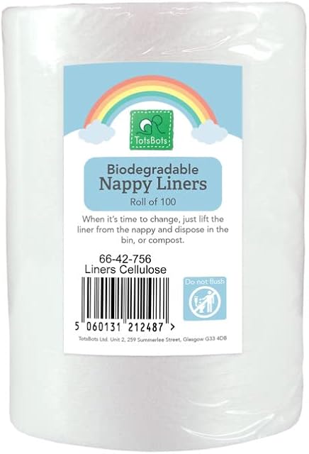 TOTSBOTS - Baby Nappy Liners - Disposable Liners for Nappy Changing, Strong & Durable - 100 Pack