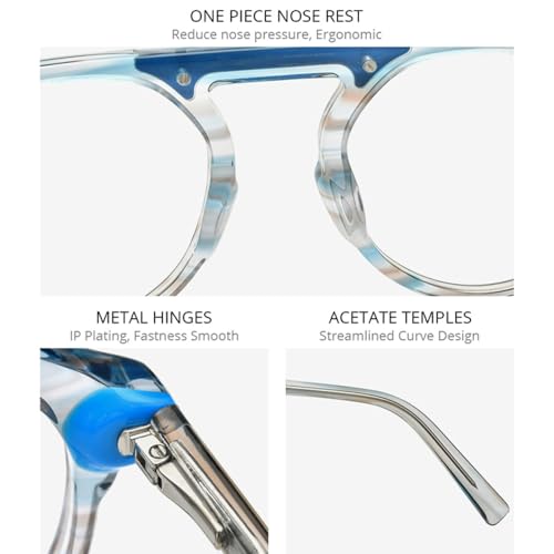 Lunettes en acétate pour hommes à monture polygone multicolore MUTYNE