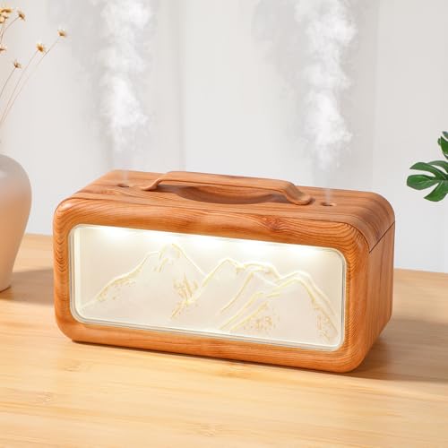 Humidificateur d'air portable double brumisation et diffuseur bois - 5
