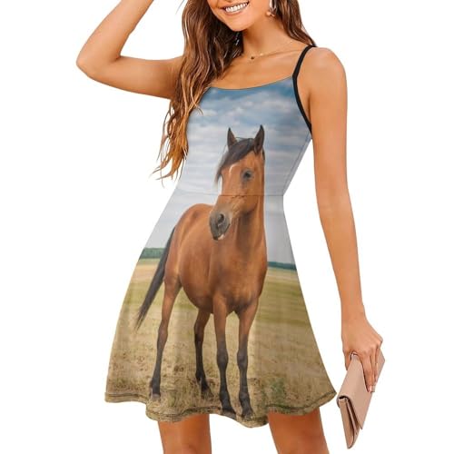 Robe d'été à bretelles Cheval Brun pour vos journées ensoleillées et sorties à la plage