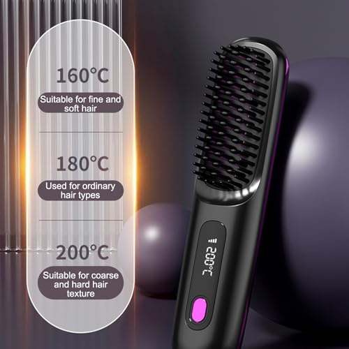 Stylingbuerste-Fuer-Kurze-Haare-Go-Brush-Pro-Glaettbuerste-Kabellos-Tragbar-Wiederaufladbar-Styling-Buerste-fuer-Reisen-und-Taeglichen-Gebrauch-Haarschonendes-Langlebiges-Design-Schwarz - Sparfuchs24.io - Preisvergleich & Top Angebote Online