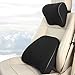 Poduszka lędźwiowa, poduszka lędźwiowa z pianki memory BackCar Poduszki pod szyję do krzesła biurowego, fotelika samochodowego, fotela, wygodnej poduszki do siedzenia na krzesło biurowe (kolor: czar