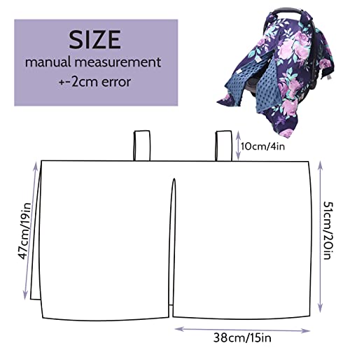 Image of TANOFAR Car Seat Cover Baby, Carseat Covers Baby Boy Girl, Peekaboo Opening Infant Car Seat Cover for Winter, Warm & Cozy, Purple Floral
