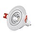 3 Inch Round Led Recessed Lighting Trims,Dimmable Spotlight Downlight Holder, for GU5.3/MR16/GU10 bulbs , Retrofit Eyeball Light Fixture Frame with MR16 sockets, 70mm Cutout, Pack of 2 (White)