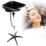 Ejoyous Portable Hair Washing Basin, 48 x 47.5 x 22 cm Height Adjustable Hairdressing Back Wash Mobile Shampoo Basin Sink for Beauty Salon Home Use