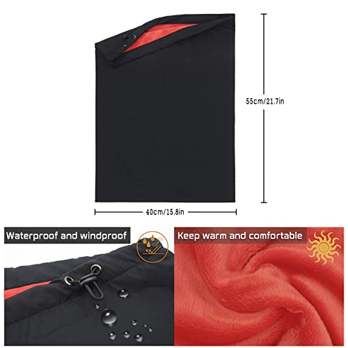 Rainproof Warmer Hooded Scarf Hat For Women Men Windproof Neck Scarf Winter Gear For Skiing ｜Outdoor ｜Balaclava Jogging (Red) #TOP3