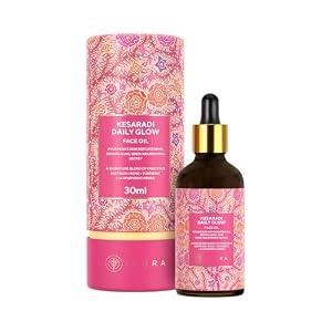 iYURA Kesaradi Daily Glow | Clinically Proven to Brighten and Moisturise | For Dry, Sensitive Skin | Quick Absorbing, 100% Natural Face Oil | With Saffron, Turmeric & Rose | 30ml
