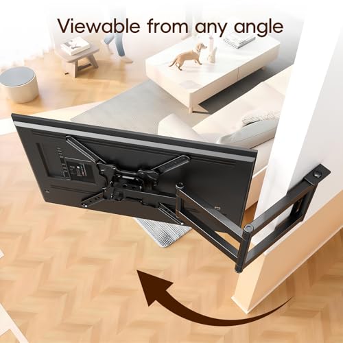 Image of Long Arm TV Wall Mount for 26-65 Inch TVs, Full Motion Swivel Corner Wall Mount Bracket, Long Extension 36.2 inch Max,Swivel and Tilt, Max VESA 400x400mm, Holds 77 lbs