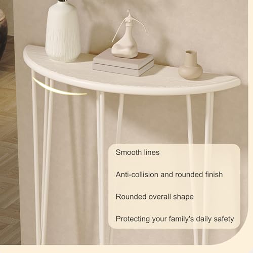 Consola blanca moderna de metal y mueble recibidor estrecho de 60cm para espacio pequeño 6