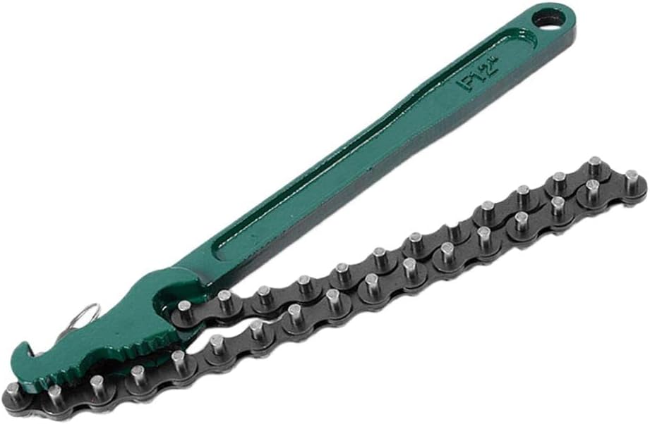 Adjustable Oil Filter Wrench Removal Tool - Carbon Steel Chain Type for Car Truck - 40-150mm Range - Easy Removal, Rust-Proof, Garage Maintenance - for Repairing Oil
